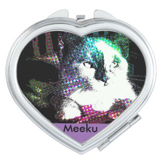 Meeku Pop Art Purple Heart Mirror