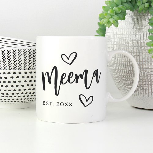 Meema Year Established Grandma Coffee Mug