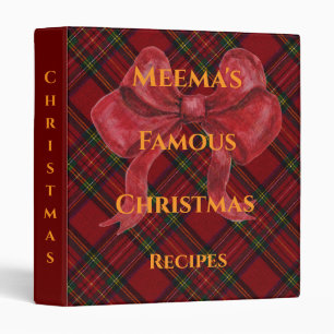 Meema's Christmas Recipe Keepsake 3 Ring Binder