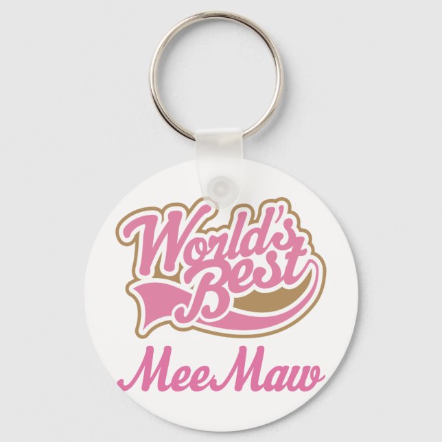 Meemaw Gift Pink Keychain (Front)