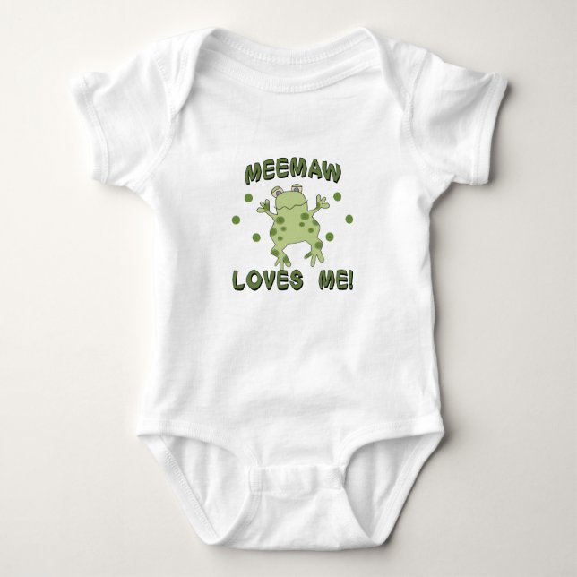 MeeMaw Loves Me Frog Baby Bodysuit (Front)