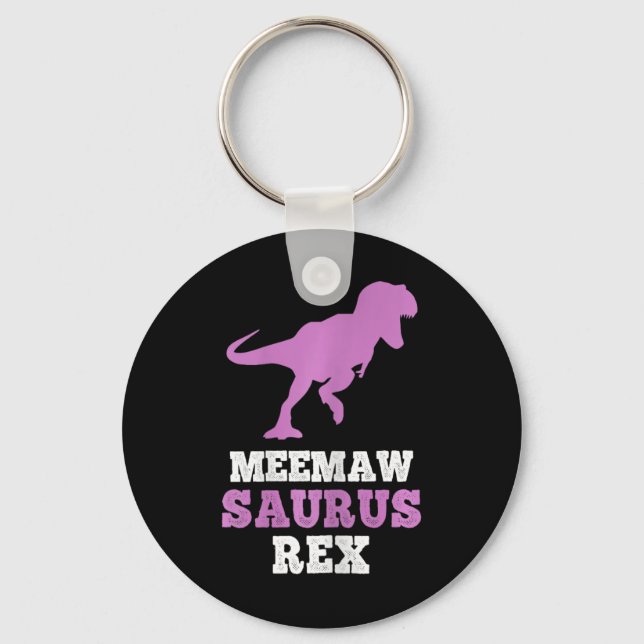 Meemaw-saurus Rex Dino Dinosaur Meemawsaurus Funny Keychain (Front)