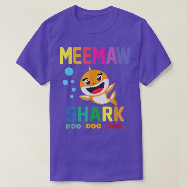 Meemaw Shark Shirt Meemaw Shark Lover Family Mothe (Design Front)