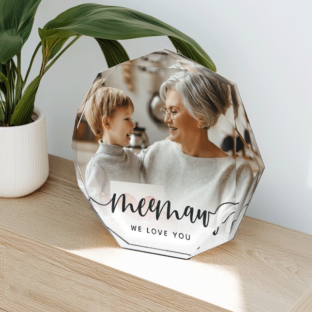 Meemaw We Love You | Grandma Script Overlay Photo Block (Creator Uploaded)