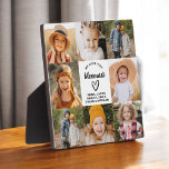 Meemaw We Love You Hearts Modern Photo Collage Plaque<br><div class="desc">The Meemaw We Love You Heart Modern Photo Collage Plaque is a touching and personalized gift that showcases your love for your grandmother. This beautifully designed plaque features a heart-shaped photo collage, allowing you to add your favorite family pictures in a modern and stylish layout. The heartfelt "We Love You,...</div>