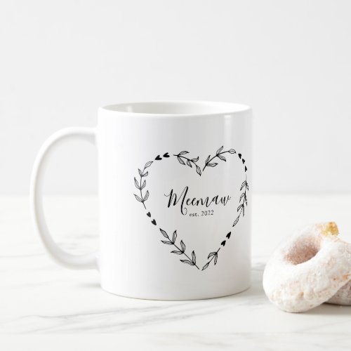 Meemaw Year Est Coffee Mug
