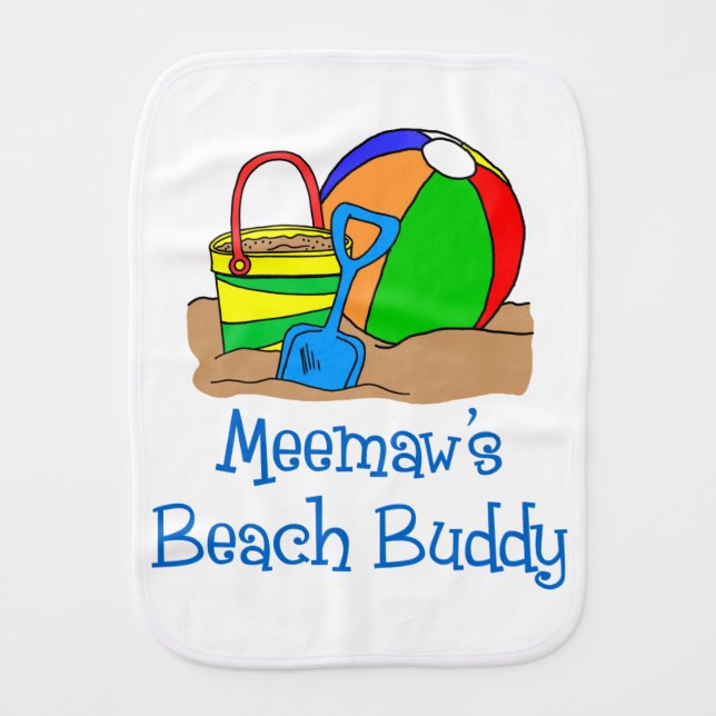 Meemaw's Beach Buddy Burp Cloth (Front)