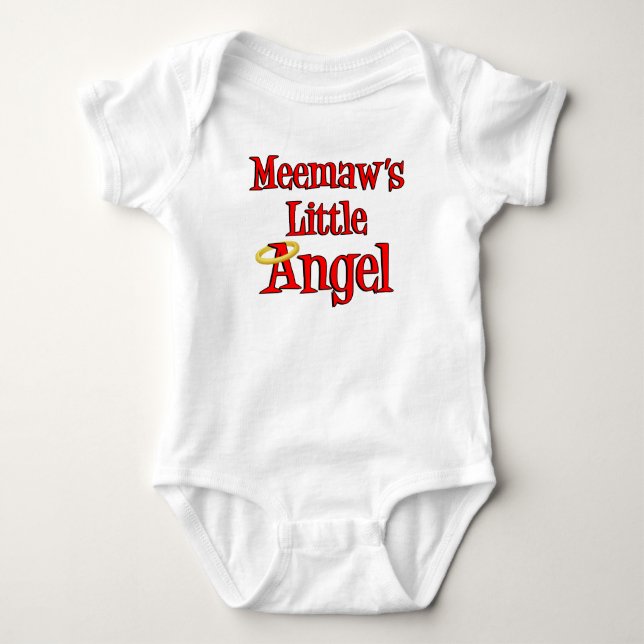 Meemaw's Little Angel Baby Bodysuit (Front)