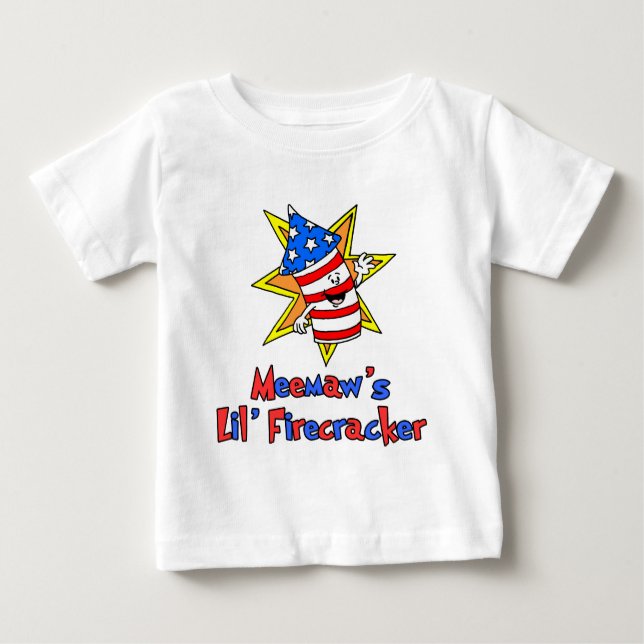 Meemaw's Little Firecracker Baby T-Shirt (Front)