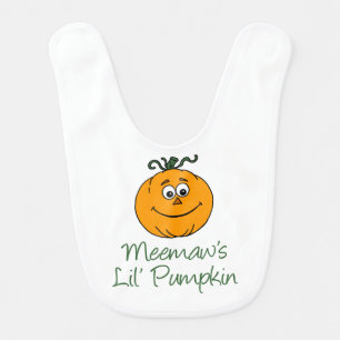 Meemaw's LIttle Pumpkin Cute Autumn Baby Bib