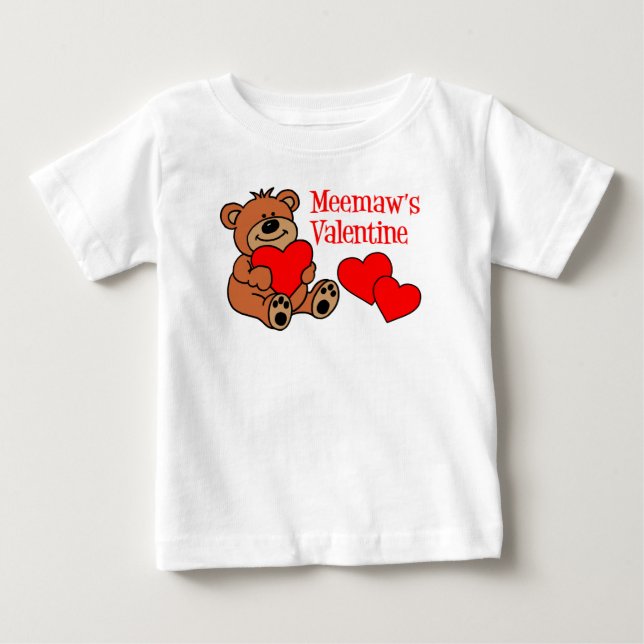 Meemaw's Valentine Bear Baby T-Shirt (Front)