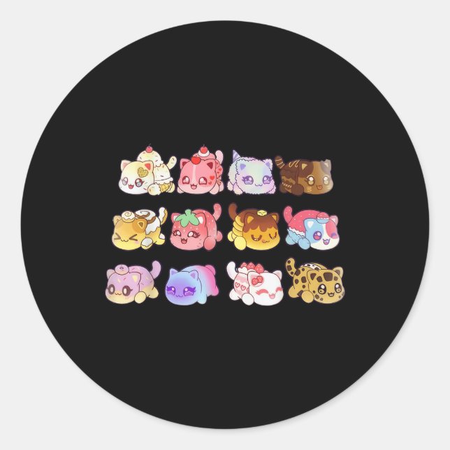 Meemeow Cats Plush  Classic Round Sticker (Front)