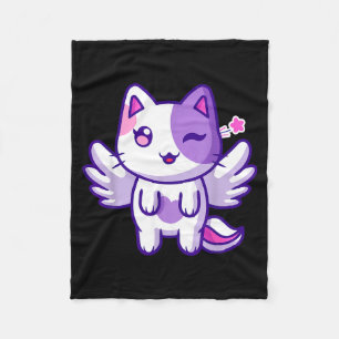 Meemeow Cute Cat Plu-shirt  Fleece Blanket