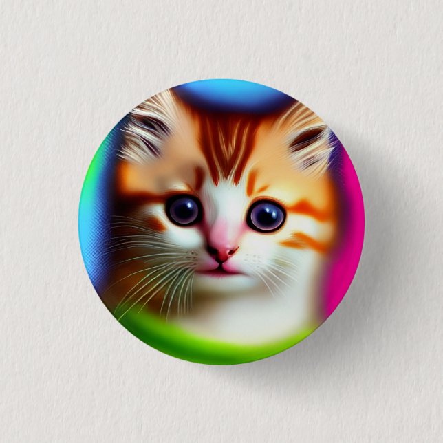 Meeow! 3 Cm Round Badge Button (Front)