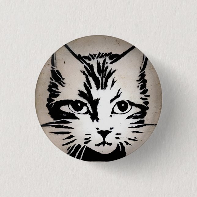 Meeow! 3 Cm Round Badge Button (Front)
