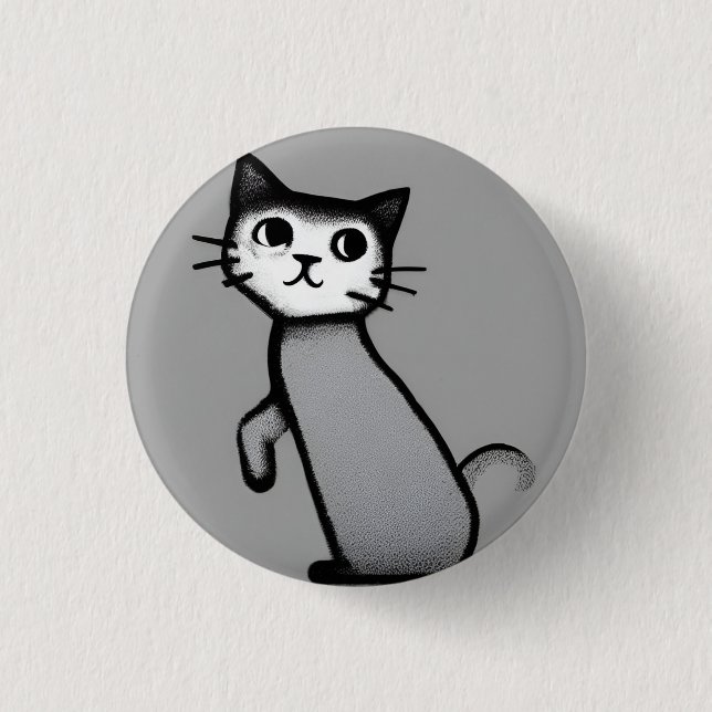 Meeow! 3 Cm Round Badge Button (Front)