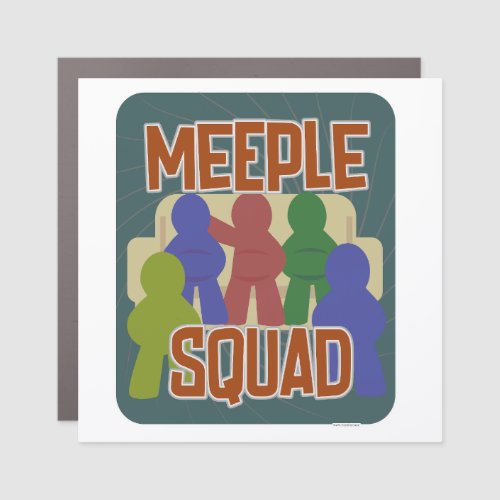 Meeple Squad Fun Boardgame Night Slogan Car Magnet