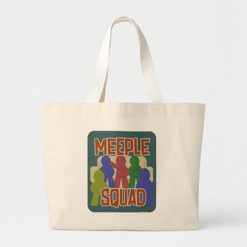 Meeple Squad Fun Boardgame Night Slogan Large Tote Bag