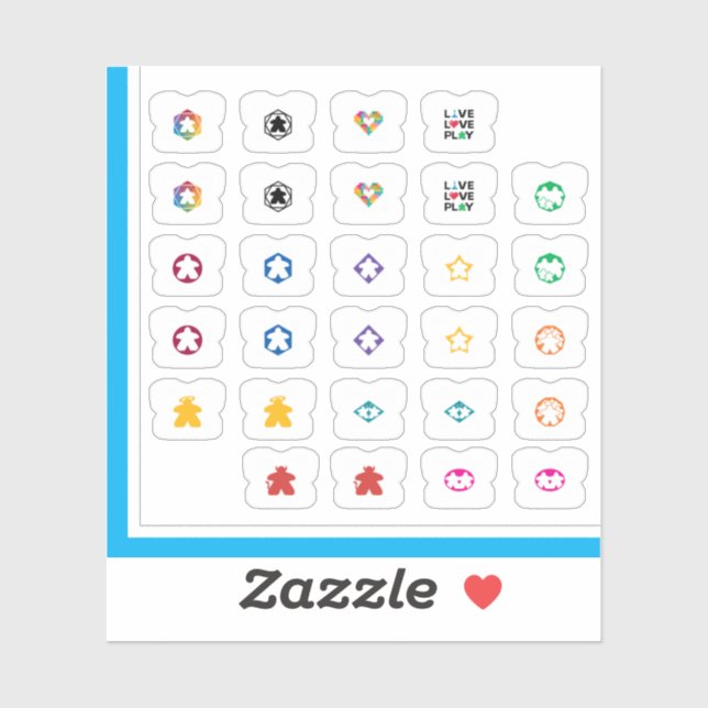 Meeple Tee Stickers - Variety Pack (Sheet)