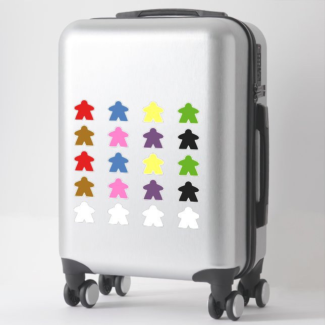 Meeple vinyl sticker sheet | 9 colors (Suitcase)