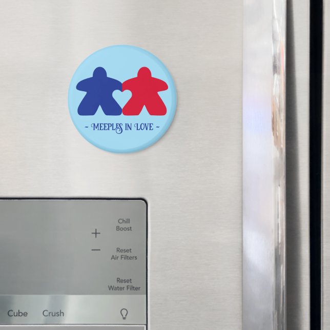 Meeples in Love, Blue & Red Magnet (In Situ (Fridge))