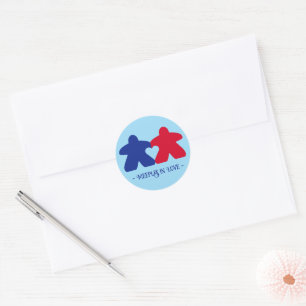Meeples in Love, Blue & Red Stickers