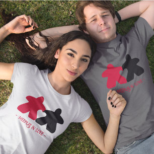 Meeples in Love, Red & Black Womens Shirt