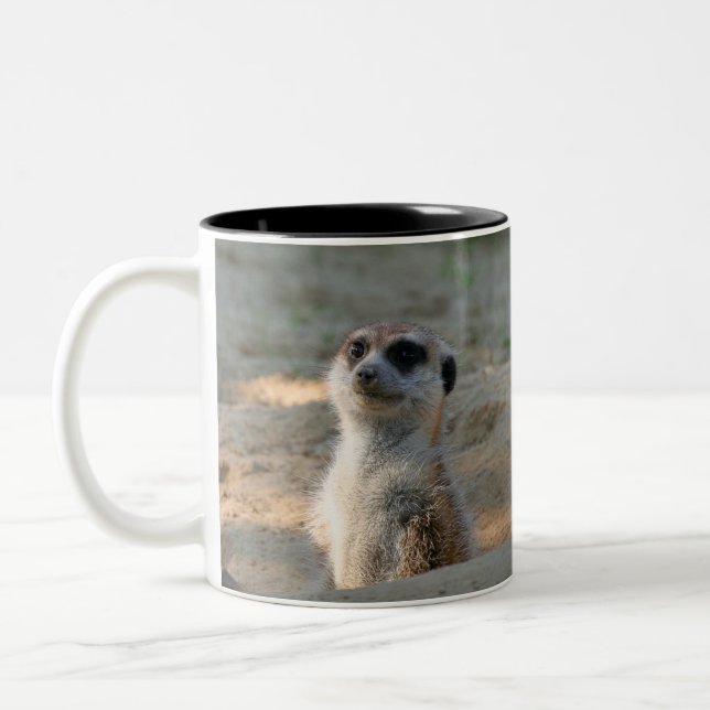 Meerkat 004 Two-Tone coffee mug (Left)
