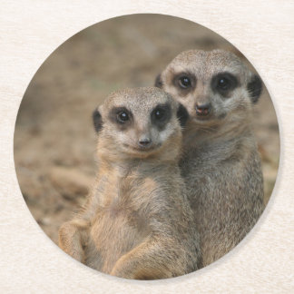 Meerkat_20170901_by_JAMFoto Round Paper Coaster