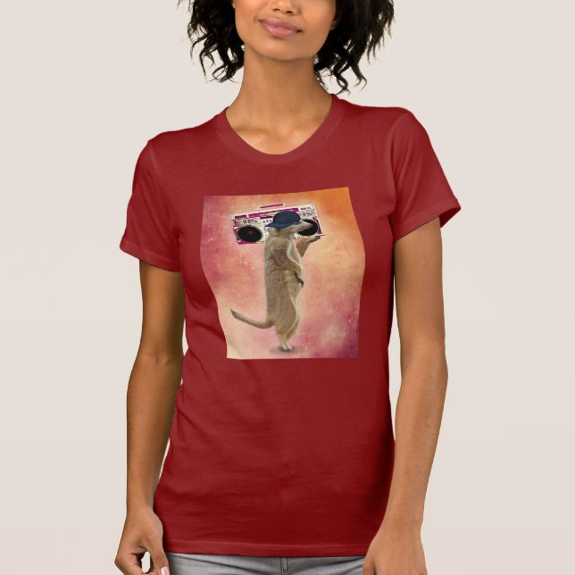 Meerkat and Boom Box T-Shirt (Front)