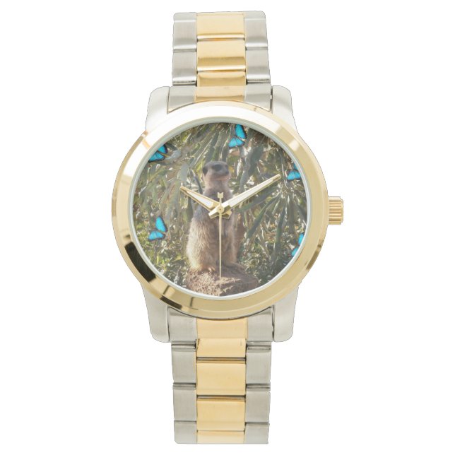 Meerkat And Butterflies, Watch (Front)