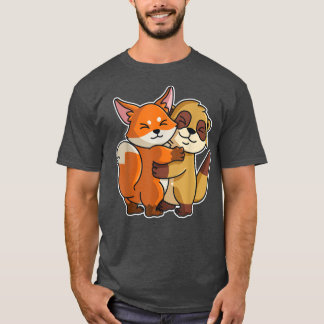 Meerkat and Fo Cute Animals for Women Animal Huggi T-Shirt