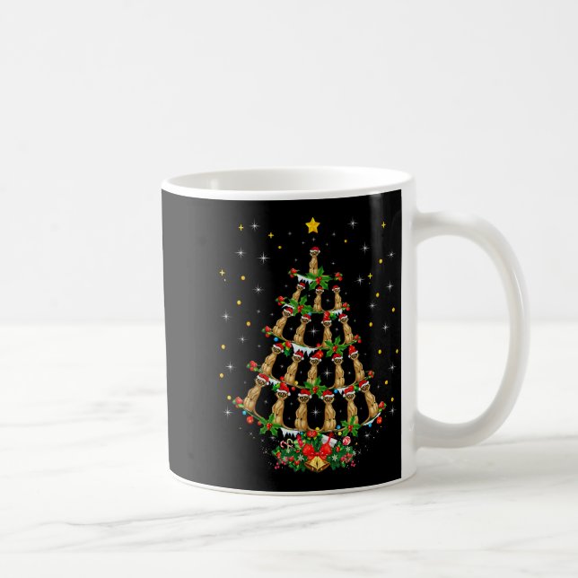 Meerkat Animal Lover Xmas Santa Hat Meerkat Christ Coffee Mug (Right)