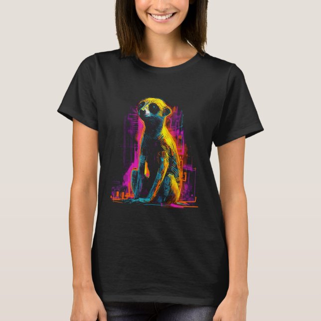 Meerkat Artwork - Animal Art Meerkat T-Shirt (Front)