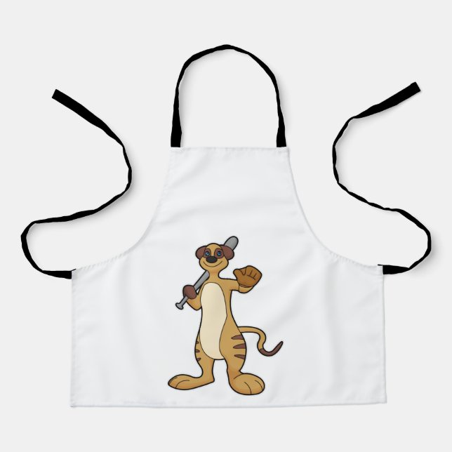 Meerkat as Baseball player with Baseball bat Apron (Front)