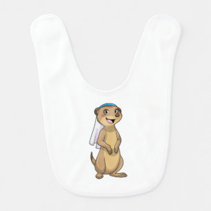 Meerkat as Bride with Veil Baby Bib