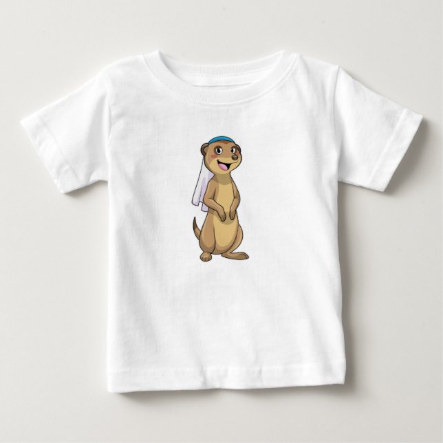 Meerkat as Bride with Veil Baby T-Shirt (Front)