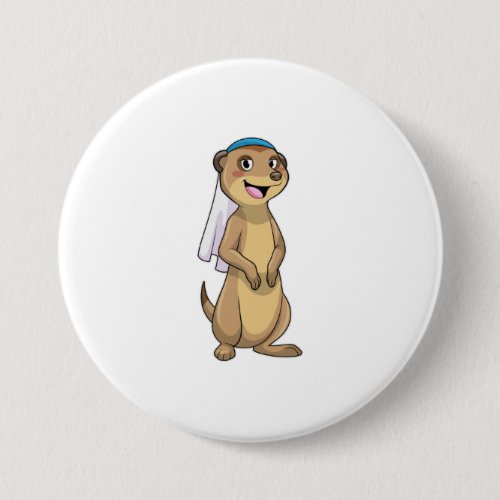 Meerkat as Bride with Veil Button