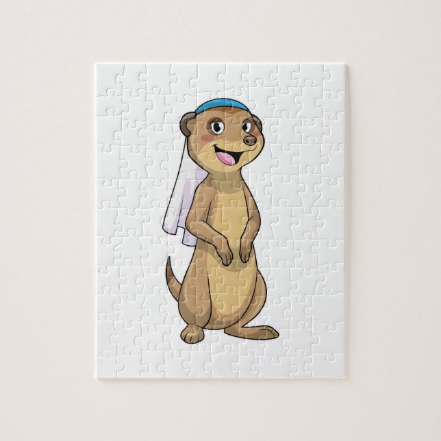 Meerkat as Bride with Veil Jigsaw Puzzle (Vertical)