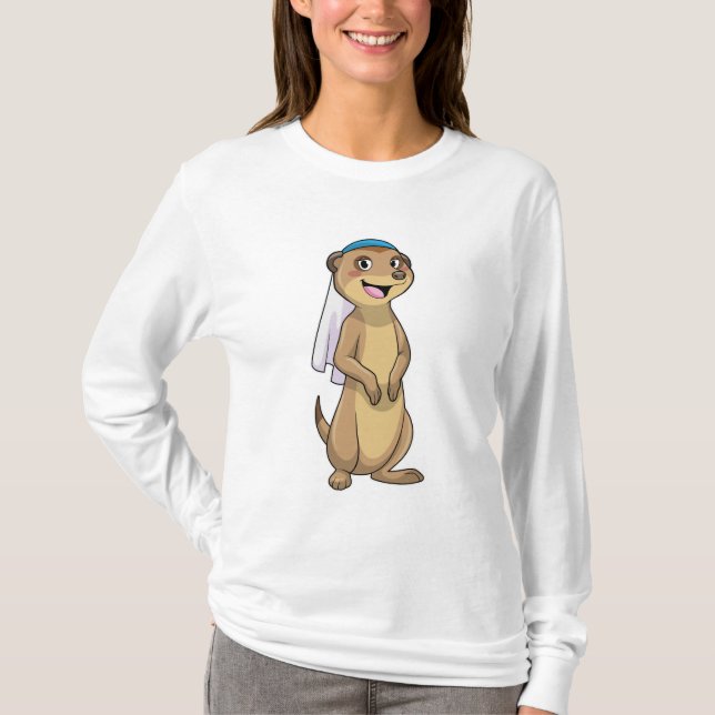 Meerkat as Bride with Veil T-Shirt (Front)