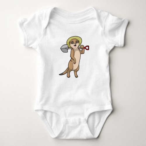 Meerkat as Farmer with Shovel Baby Bodysuit