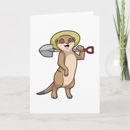 Meerkat as Farmer with Shovel Card