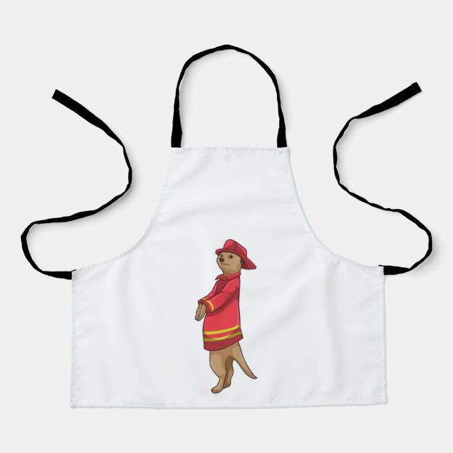 Meerkat as Firefighter with Helmet Apron (Front)