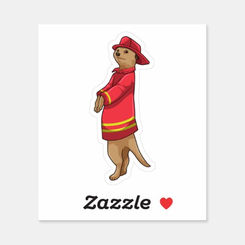 Meerkat as Firefighter with Helmet Sticker