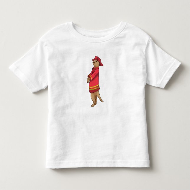 Meerkat as Firefighter with Helmet Toddler T-shirt (Front)