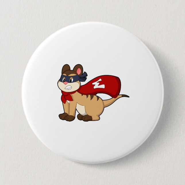 Meerkat as Hero with Mask Button (Front)