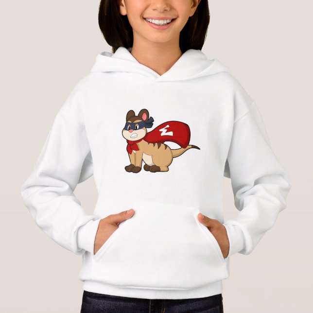 Meerkat as Hero with Mask Hoodie (Front)