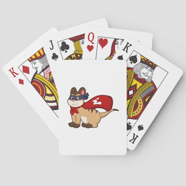 Meerkat as Hero with Mask Poker Cards (Back)