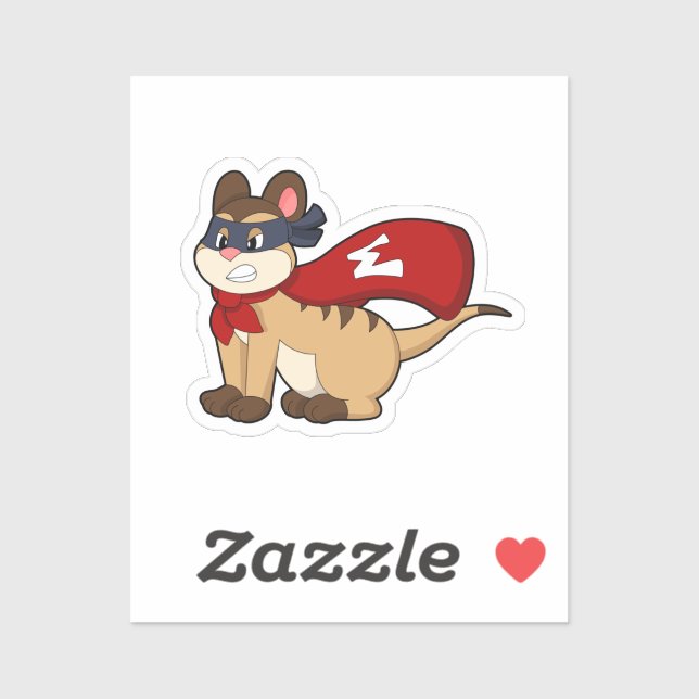 Meerkat as Hero with Mask Sticker (Sheet)