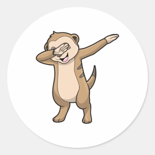 Meerkat as Hip Hop Dance Dab Classic Round Sticker (Front)
